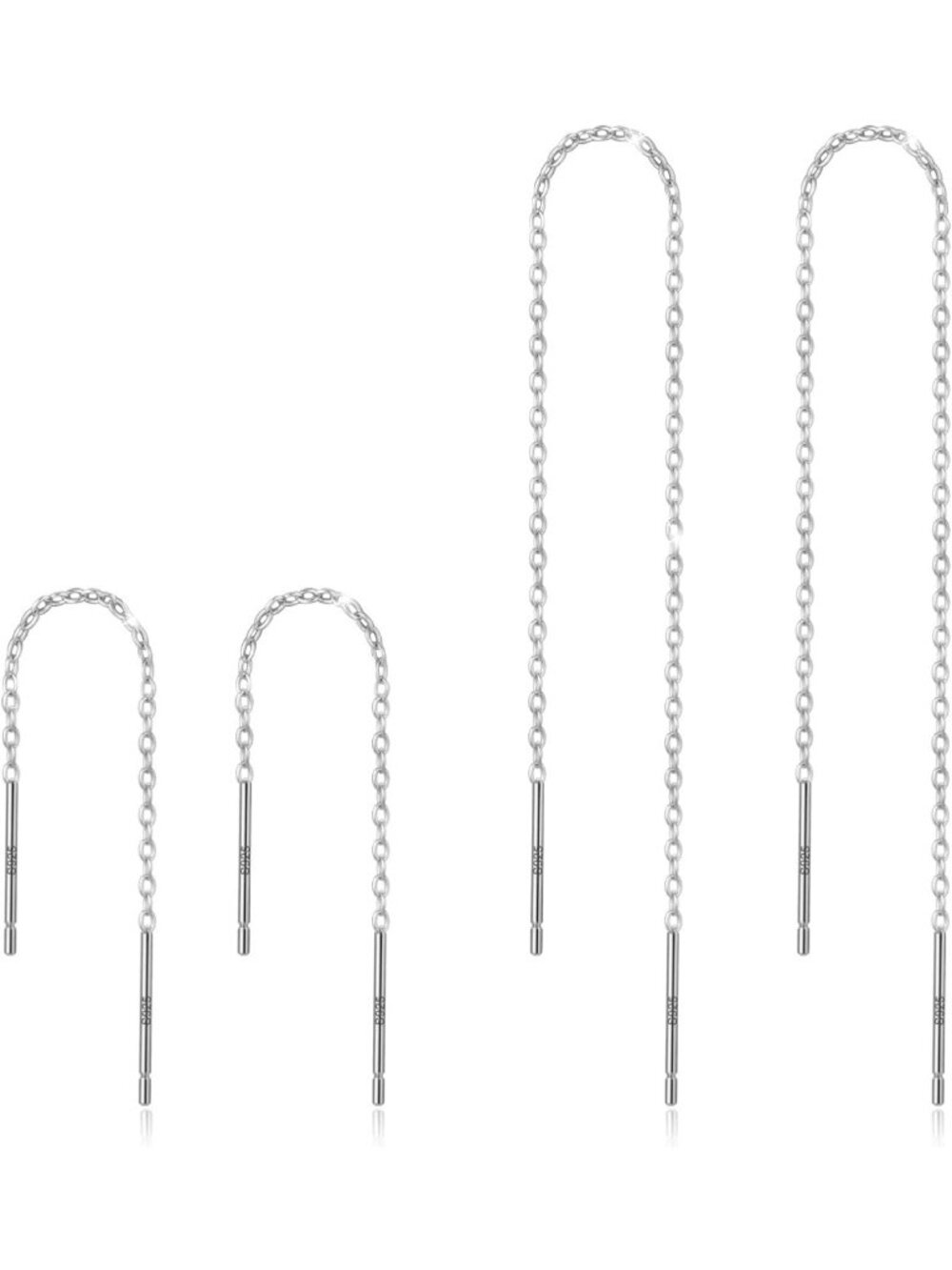 Sterling Silver 925 Dangle Chain Threader Earrings for Women - Elegant & Stylish